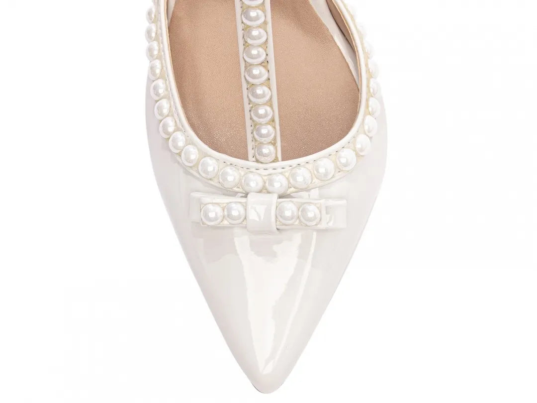 Sapato Scarpin Feminino Verniz Off White
