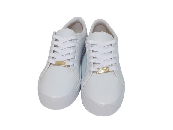 Tênis Feminino Casual Liso Branco