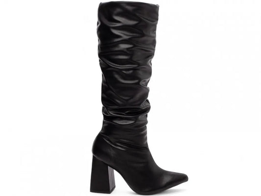 Bota Feminina Franzida Cano Médio Preto