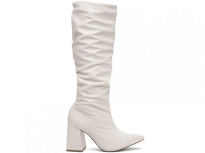 Bota Feminina Franzida Cano Médio Off White