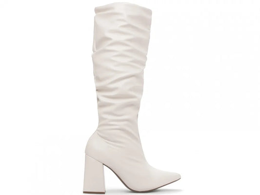 Bota Feminina Franzida Cano Médio Off White