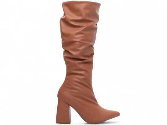 Bota Feminina Franzida Cano Médio Caramelo