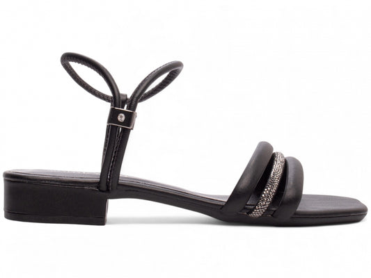 Sandália Feminina Preto com Strass