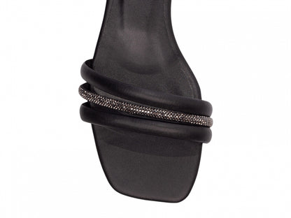 Sandália Feminina Preto com Strass