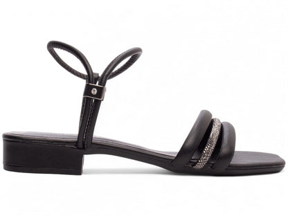 Sandália Feminina Preto com Strass