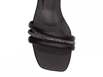 Sandália Feminina Preto com Strass