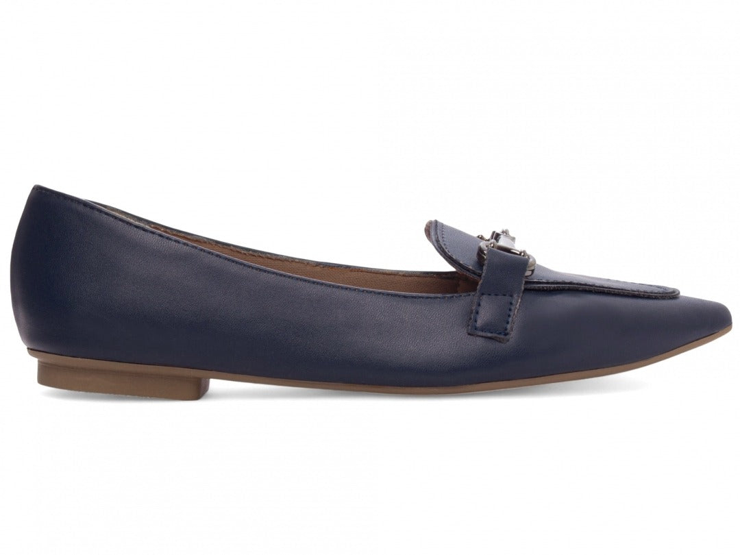 Sapatilha Mocassim Feminina Bico Fino Alongado Azul