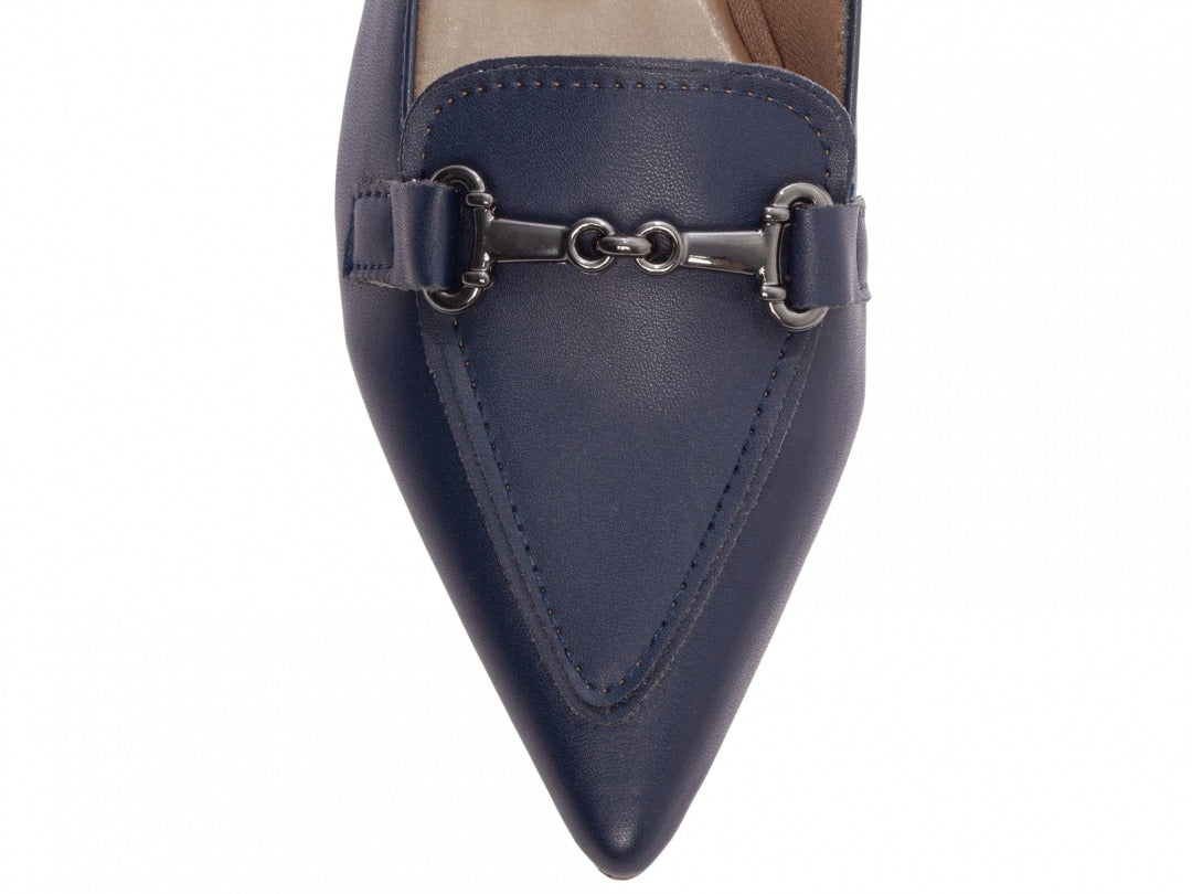 Sapatilha Mocassim Feminina Bico Fino Alongado Azul