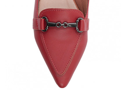 Sapatilha Mocassim Feminina Bico Fino Alongado Vermelho