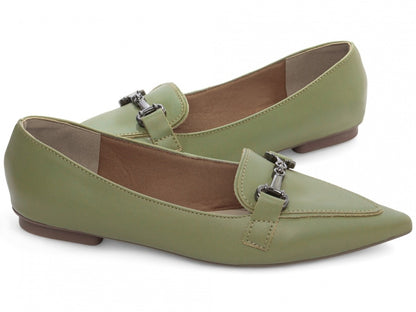 Sapatilha Mocassim Feminina Bico Fino Alongado Verde