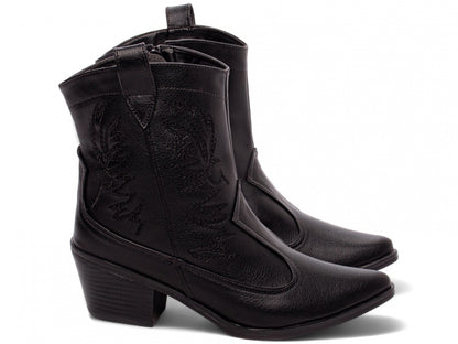 Bota Texana Feminina Cano Baixo Preto