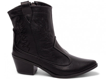 Bota Texana Feminina Cano Baixo Preto