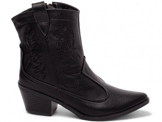 Bota Texana Feminina Cano Baixo Preto