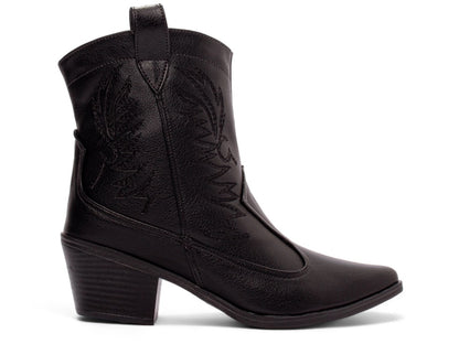 Bota Texana Feminina Cano Baixo Preto