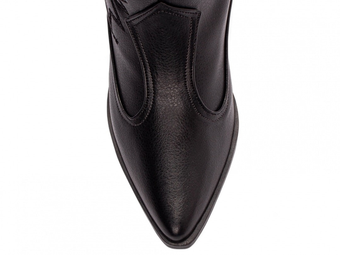 Bota Texana Feminina Cano Baixo Preto