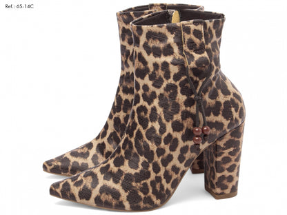 Bota Cano Curto Onça Estampada