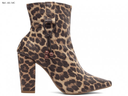 Bota Cano Curto Onça Estampada