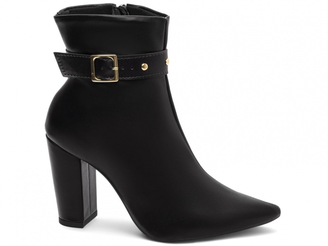 Bota Cano Curto Preto Polido