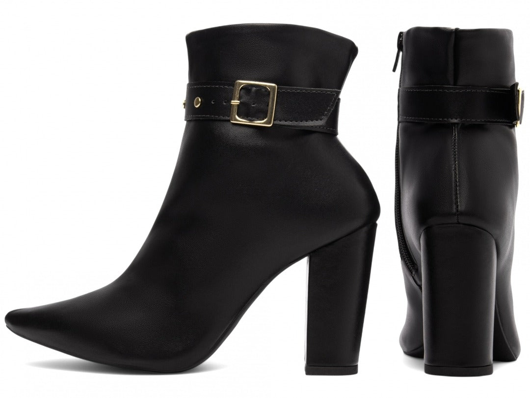 Bota Cano Curto Preto Polido