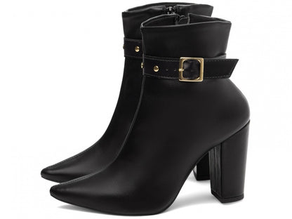 Bota Cano Curto Preto Polido