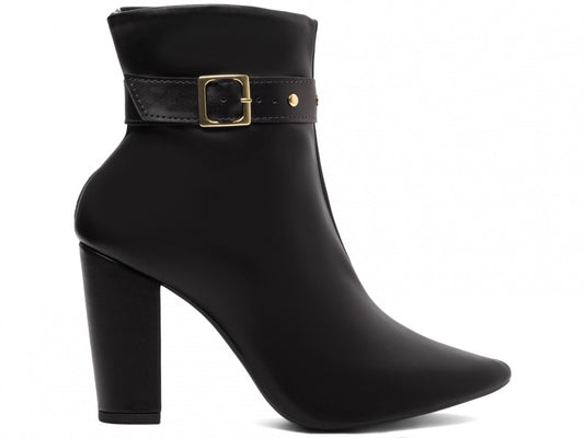 Bota Cano Curto Preto Polido