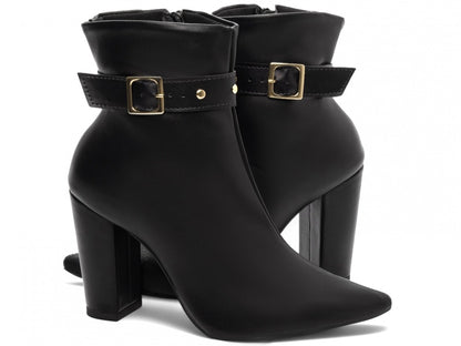 Bota Cano Curto Preto Polido