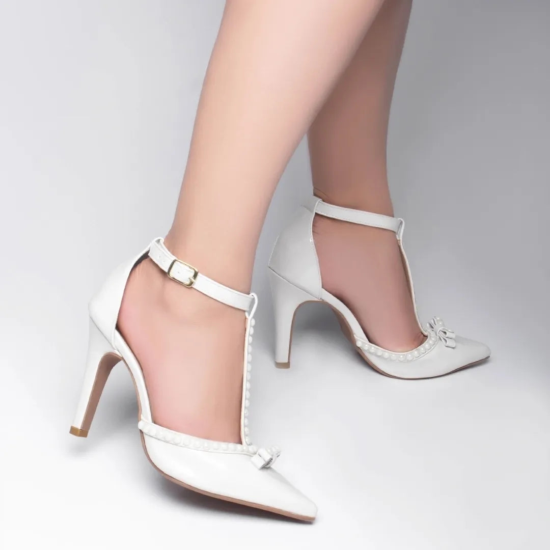 Sapato Scarpin Feminino Verniz Off White