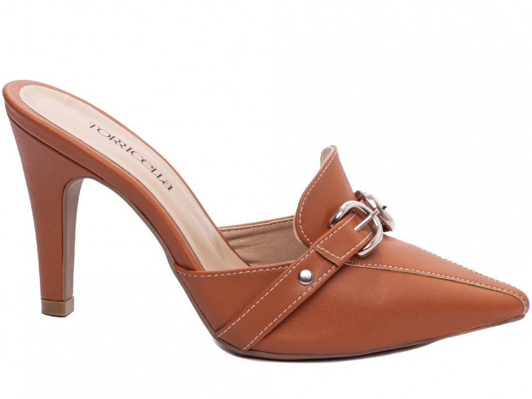 Sapato Scarpin Mule Feminino Caramelo