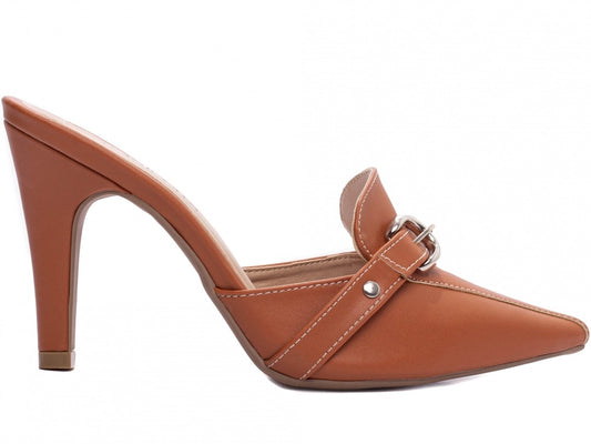 Sapato Scarpin Mule Feminino Caramelo