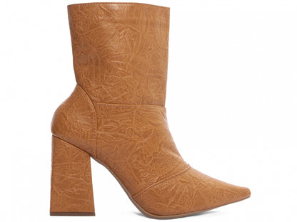 Bota Feminina Bico Fino Cano Médio Caramelo Vintage