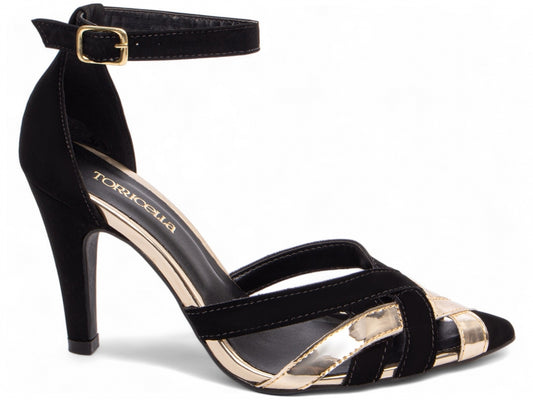 Sapato Scarpin Preto com Ouro