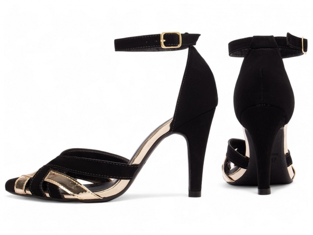 Sapato Scarpin Preto com Ouro