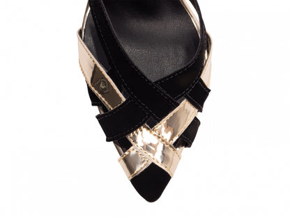 Sapato Scarpin Preto com Ouro