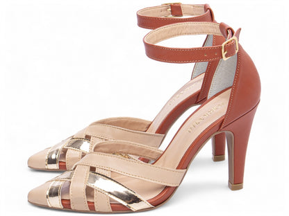Sapato Scarpin Bege Ouro Light