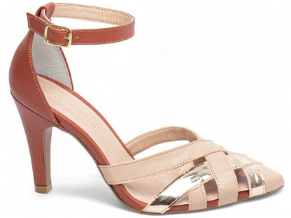 Sapato Scarpin Bege Ouro Light