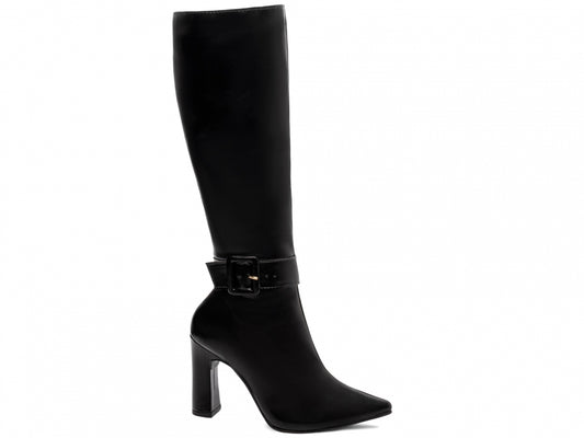 Bota Bico Fino Cano Longo Preto