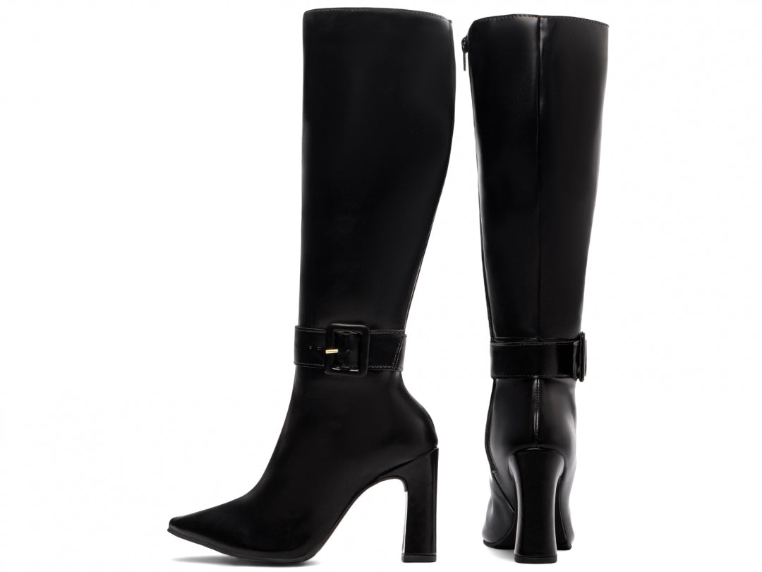 Bota Bico Fino Cano Longo Preto