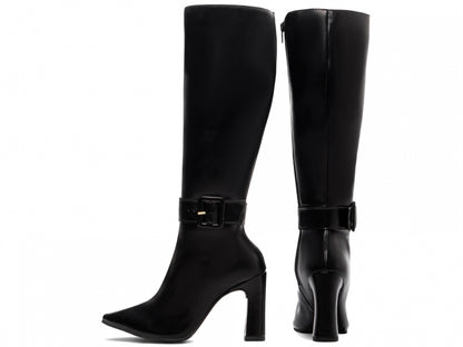 Bota Bico Fino Cano Longo Preto