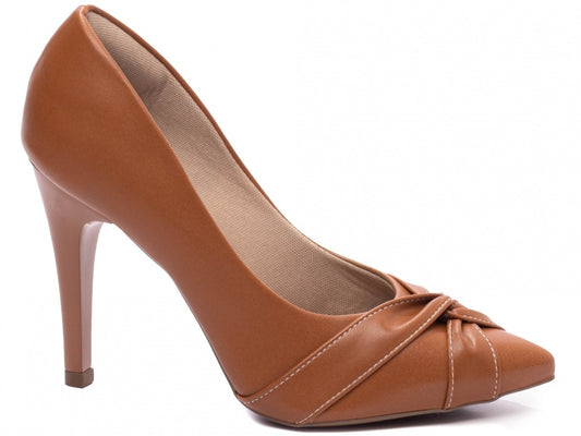 Sapato Scarpin Feminino Bico Fino Caramelo
