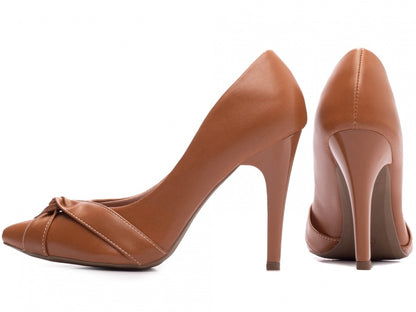 Sapato Scarpin Feminino Bico Fino Caramelo