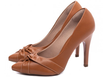 Sapato Scarpin Feminino Bico Fino Caramelo