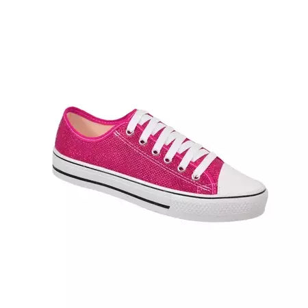 Tênis Feminino Star com Glitter Rosa Pink Casual e Confortável