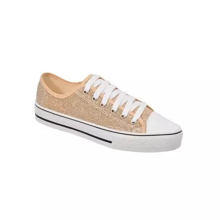 Tênis Feminino Star com Glitter Ouro Casual e Confortável – 1033