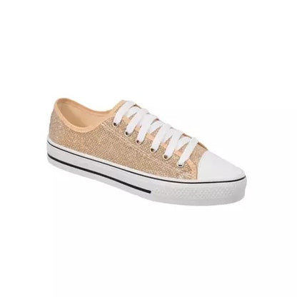 Tênis Feminino Star com Glitter Ouro Casual e Confortável – 1033