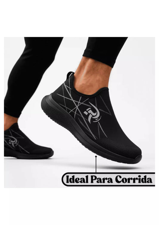 Tênis Esportivo Feminino Preto Cinza
