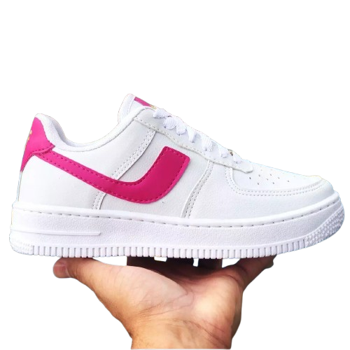 Tênis Feminino Branco Rosa